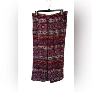 Vibrant Bohemian cropped palazzo pants